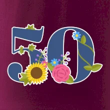 Květinové číslo kreslené - 50