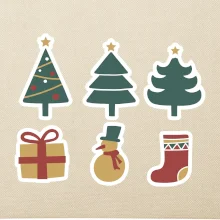 Vánoční sada - stromky a dárky