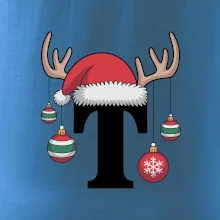 Vanoční rodinná trička - písmeno a čepice