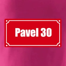 Jméno a věk - uliční cedule - červená