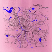 Budějce  - Mapa s vodními toky