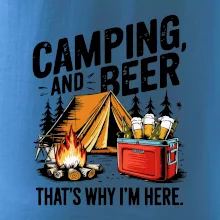 Černý nápis nápis Camping and beer