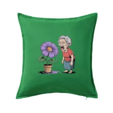 Stará paní plive na fialu