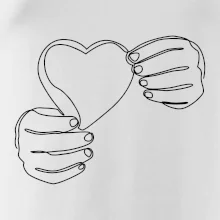 Ruka držící srdce  jedním tahem