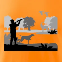 Lovec a ohař v lese