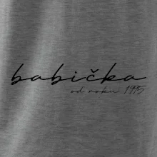 Psací nápis babička s ročníkem