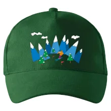 Lyžař a barevné hory