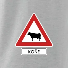 Dopravní značka - Pozor koně / kráva Dopravní značka - Pozor koně / kráva