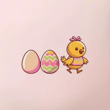 Evoluce vajíčka - velikonoce - kuře