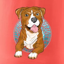 Americký staford kreslený v kolečku (Pecka design)