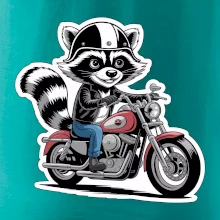 Mýval na motorce kreslený