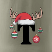 Vanoční rodinná trička - písmeno a čepice