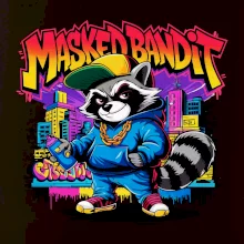 Mýval - masked bandit grafitti