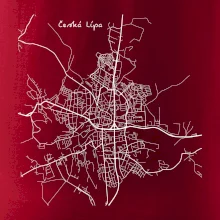 Česká Lípa - Mapa černobílá