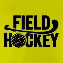 Field hockey míček a nápis
