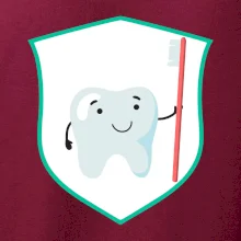 Zoubek na prsu - zubní kartáček