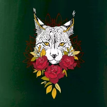 Rys s červenými růžemi  (Pecka design)