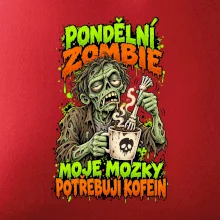 Pondělní zombie míchá kávu kostěnou rukou