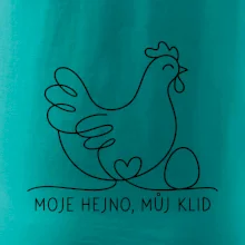 Minimalistická slepice s vejcem a srdcem