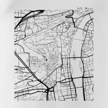Praha Malá Strana - Mapa černobílá