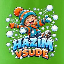 Rodinná vánoční trička - Házím všude dítě sněhová bitva