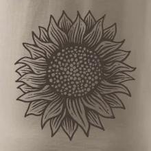 Slunečnice kreslená černobílá