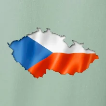Česká vlajka v obrysu republiky