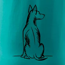 Pes kreslený zezadu