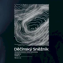 Děčínský Sněžník - vrstevnice v obdélníku