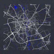 Olomouc - Mapa s vodními toky