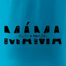 Černý nápis máma a jména dětí