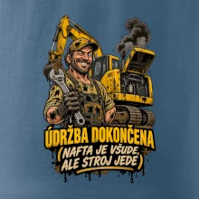 Údržba bagru dokončena nafta je všude