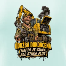 Údržba bagru dokončena nafta je všude