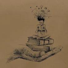 Čtenář - ruka kreslená