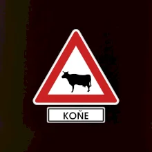 Dopravní značka - Pozor koně / kráva