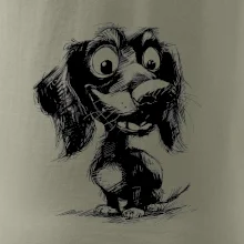 Černobílá karikatura jezevčík