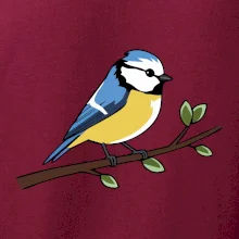 Sýkorka modřinka na větvi