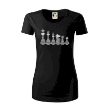 Šachové figurky v řadě - kreslené