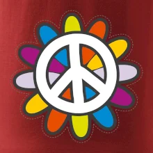 Peace symbol s kreslenou květinou