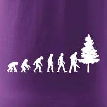 Evoluce dřevorubec - pila a strom