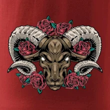 Hlava berana s růžemi