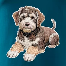 Lagotto romagnolo ležicí vyšívaný na prsu
