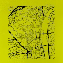 Praha Malá Strana - Mapa černobílá