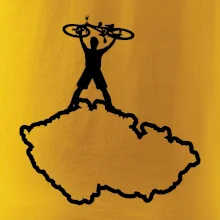 Mapa ČR - cyklista na prsou