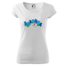 Lyžař a barevné hory