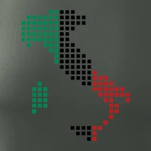 Itálie obrys vlajka