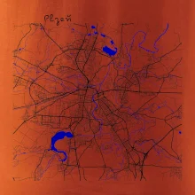 Plzeň mapa s vodními toky