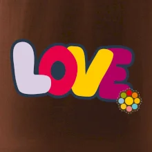 Love nápis s květinou