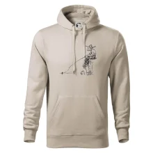 Kreslený rybář na pařezu