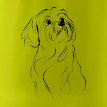 Lhasa Apso černý nákres slabé linky